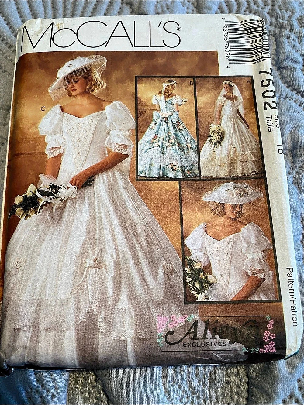 Vintage 1995 Uncut McCall's 7502 Bridal Gown and Bridesmaids Pattern Bridal Gown